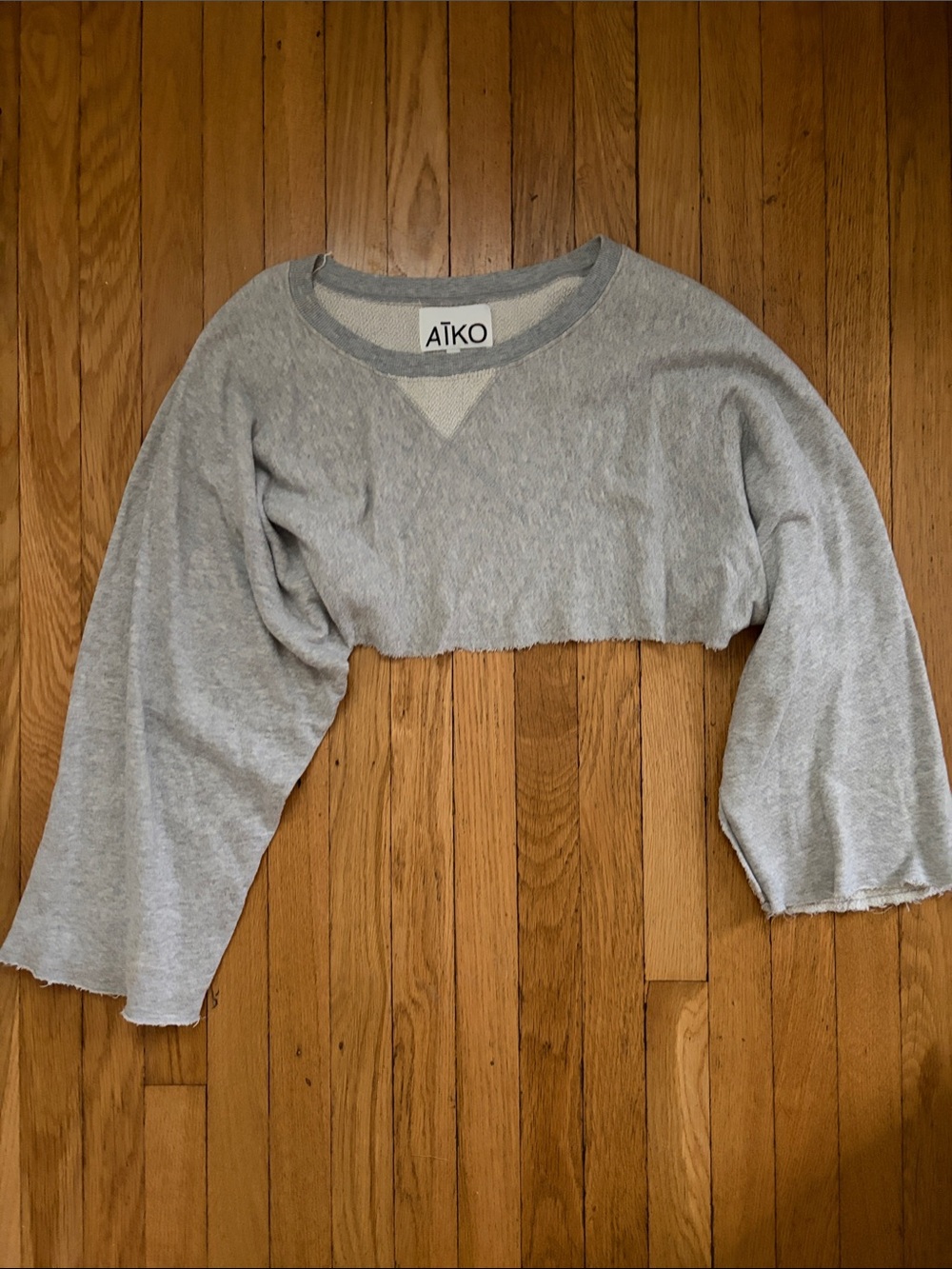 Aiko Oversized Crop Sweater XS/S Heather Gray